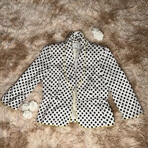 Tahari Arthur S. Levine polka dot black & white blazer